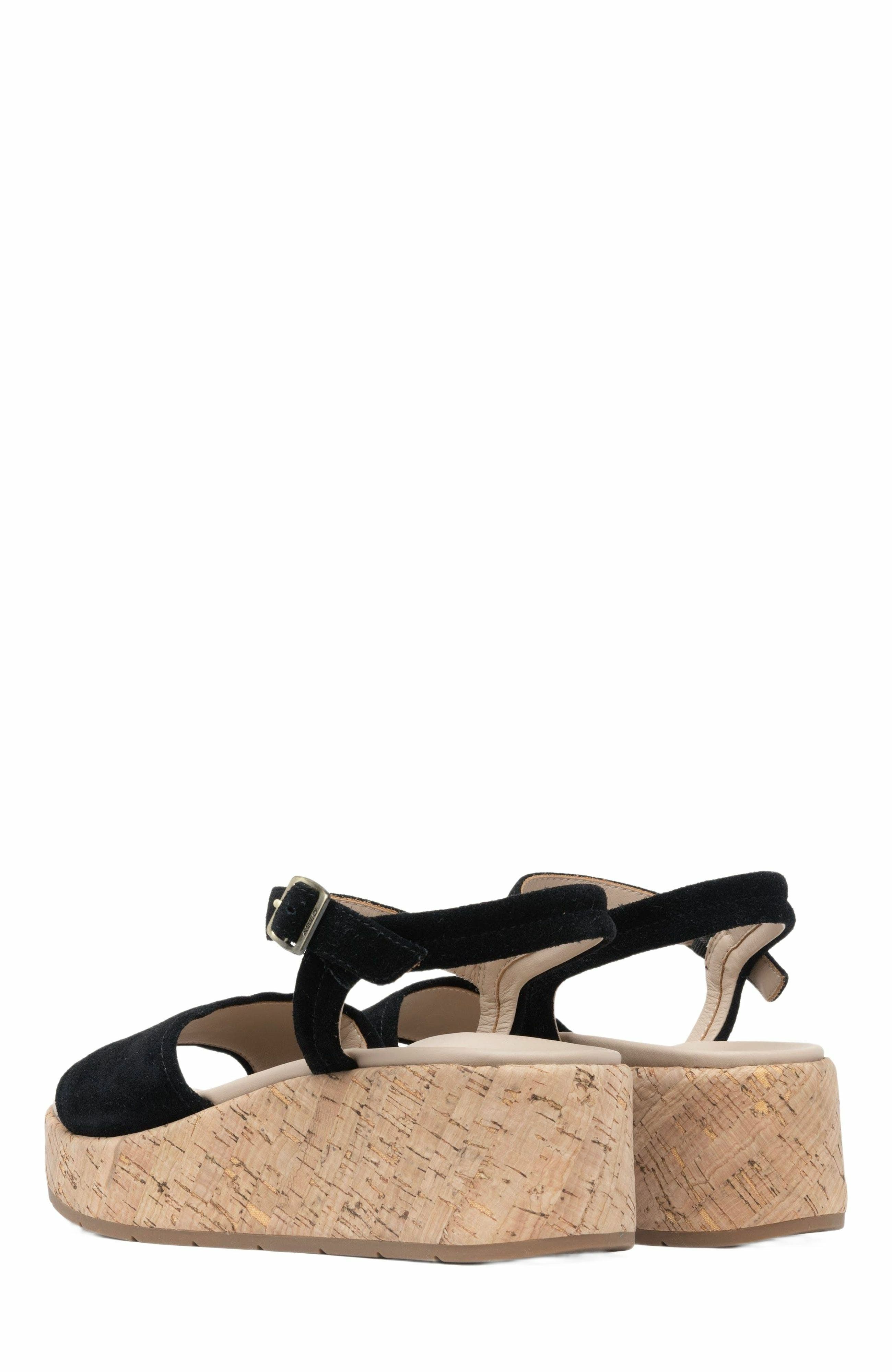 ABEO Solstice Buckle Sandal, Alternate, color, Black Suede - Regular