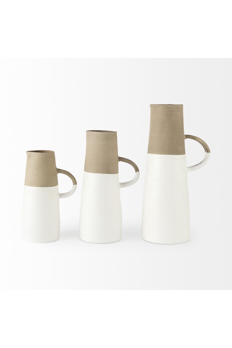 Garand  Two-Toned Ceramic Jug, Alternate, color, White
