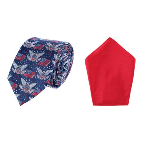 Patriotic Silk Tie & Pocket Square Bundle