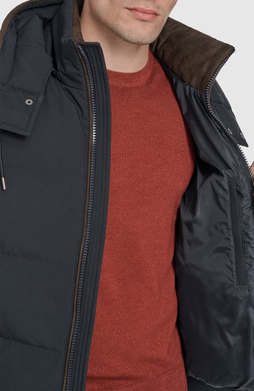 Andrew Marc Langham Water Resistant Hooded Puffer Bomber Jacket In Black