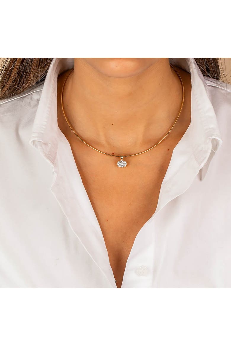 Lab Grown Diamond Oval Round Omega Chain Necklace 14K, Alternate, color, 14K Gold - 3 Carat