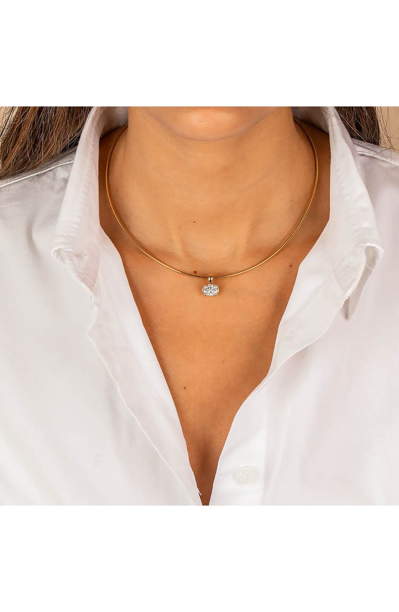 BY ADINA EDEN Lab Grown Diamond Oval Round Omega Chain Necklace 14K, Alternate, color, 14K Gold - 3 Carat