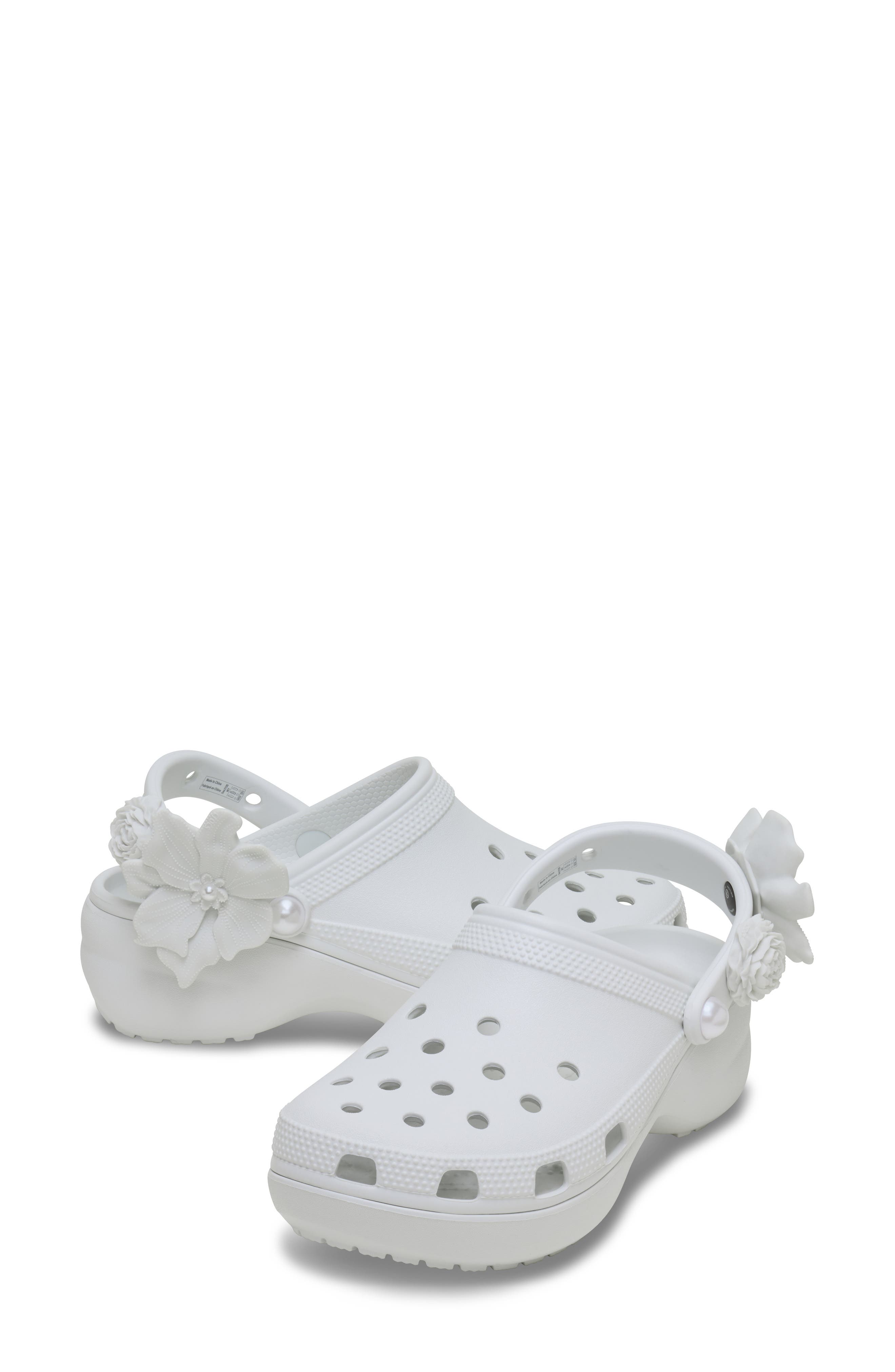 CROCS Classic Platform Bouquet Clog, Alternate, color, Moonlight