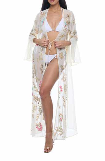 RANEES Crystal Embellished Cover-Up Duster