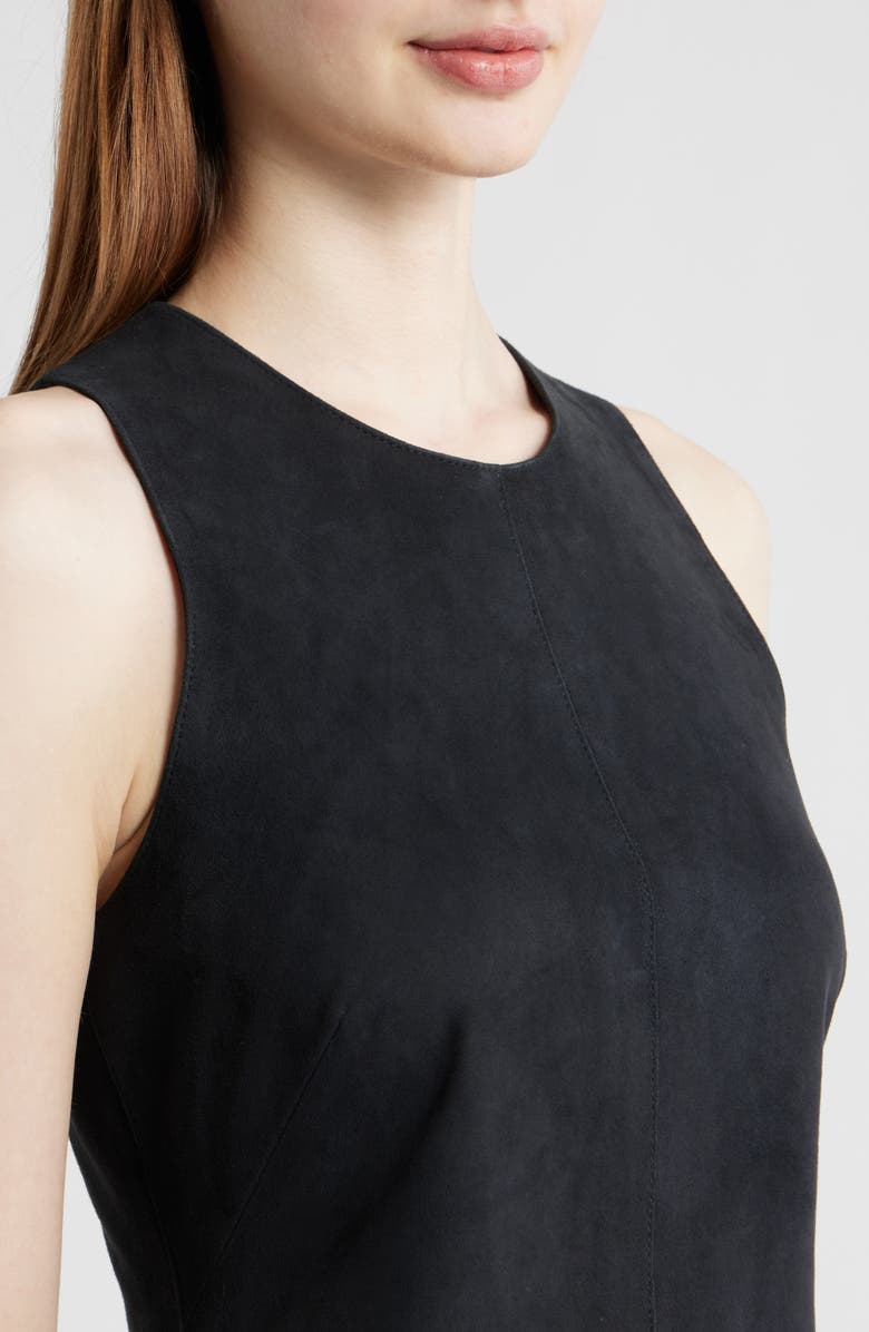 BOSS Sycara Sleeveless Suede Minidress, Alternate, color, Sky Captain