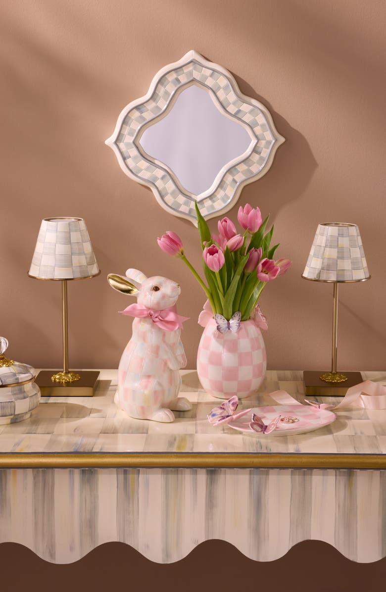MACKENZIE CHILDS Rosy Check Standing Bunny, Alternate, color, Pink