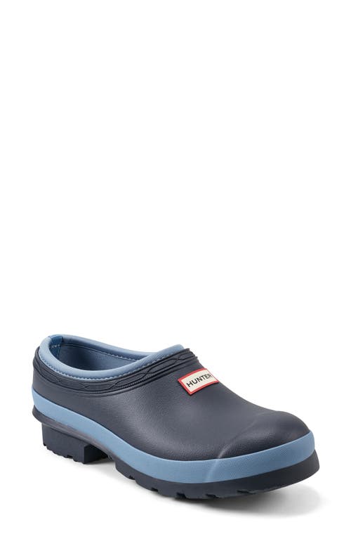 Hunter Neoprene Gardener Clog in Catham Navy/Bouvet Blue 