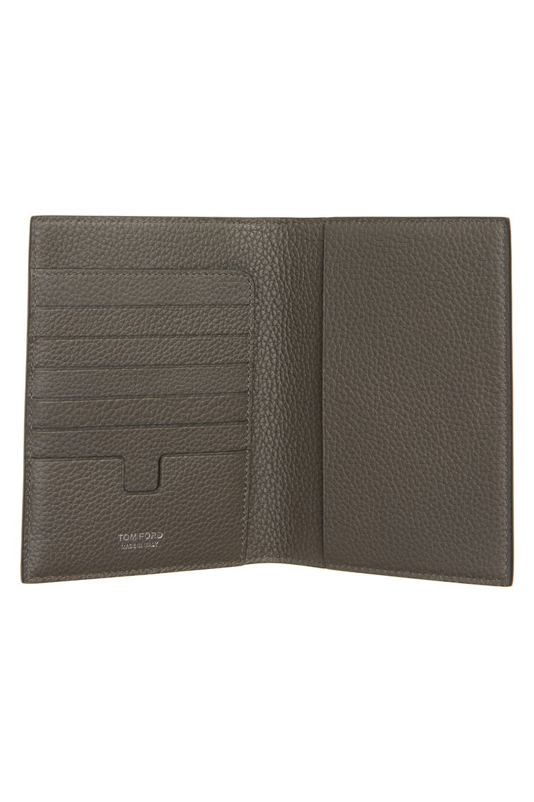 T-Line Leather Passport Holder, Alternate, color, SMOKE GREY