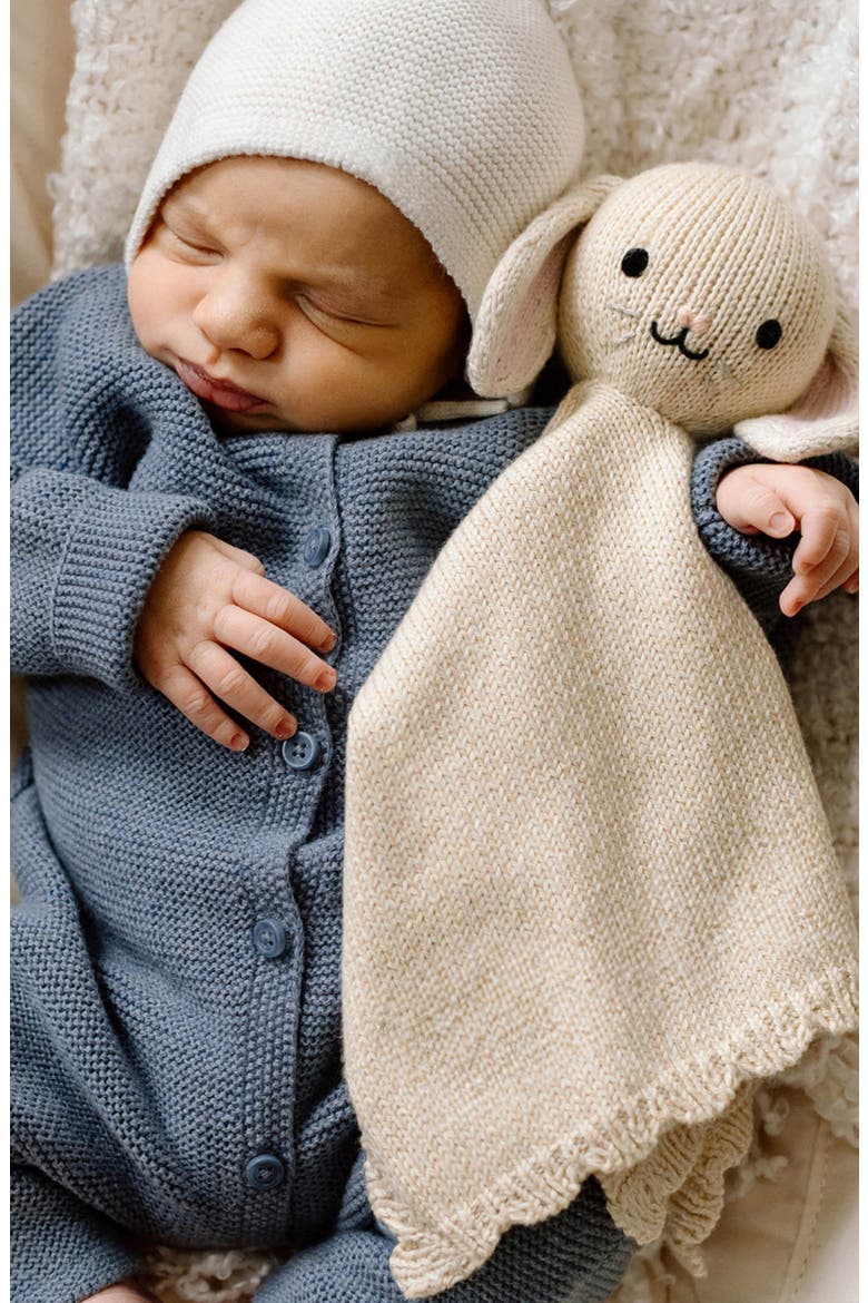 Baby Bunny Lovey & Soother Blanket, Alternate, color, BEIGE