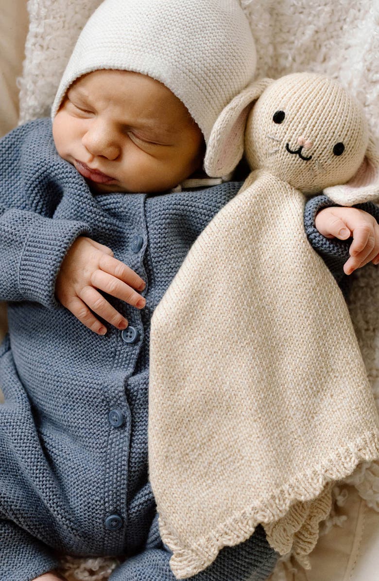 cuddle+kind Baby Bunny Lovey & Soother Blanket, Alternate, color, Beige