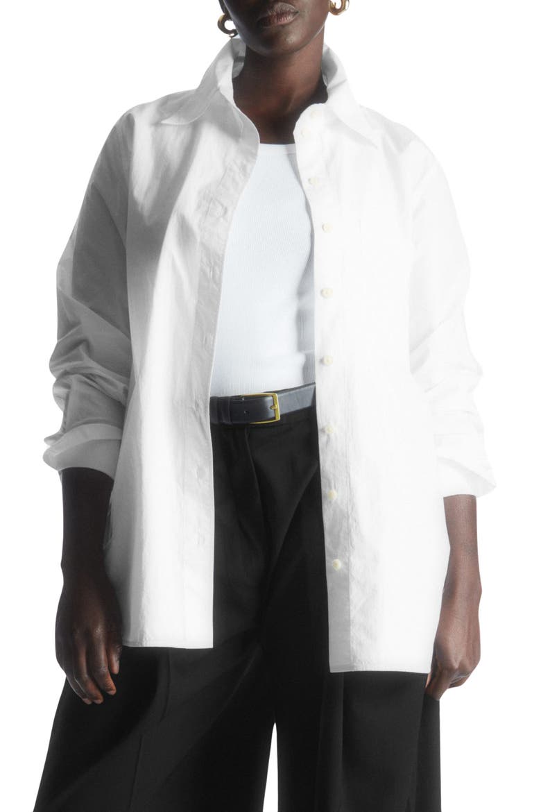 Oversize Tailored Button-Up Shirt, Main, color, WHITE LIGHT