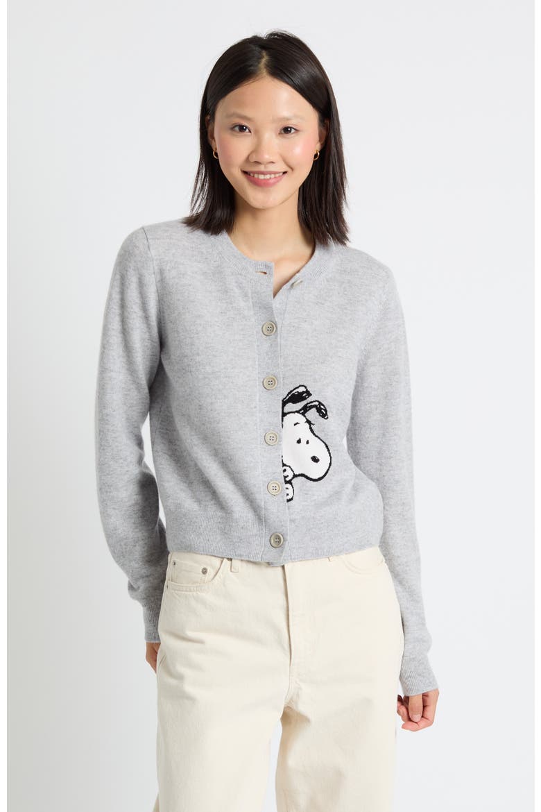 Sneaky Snoopy Wool-Cashmere Cardigan, Main, color, Light Grey