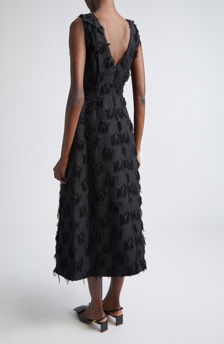 Erdem Embroidered Fil Coupé Jacquard Midi Dress, Alternate, color, Black