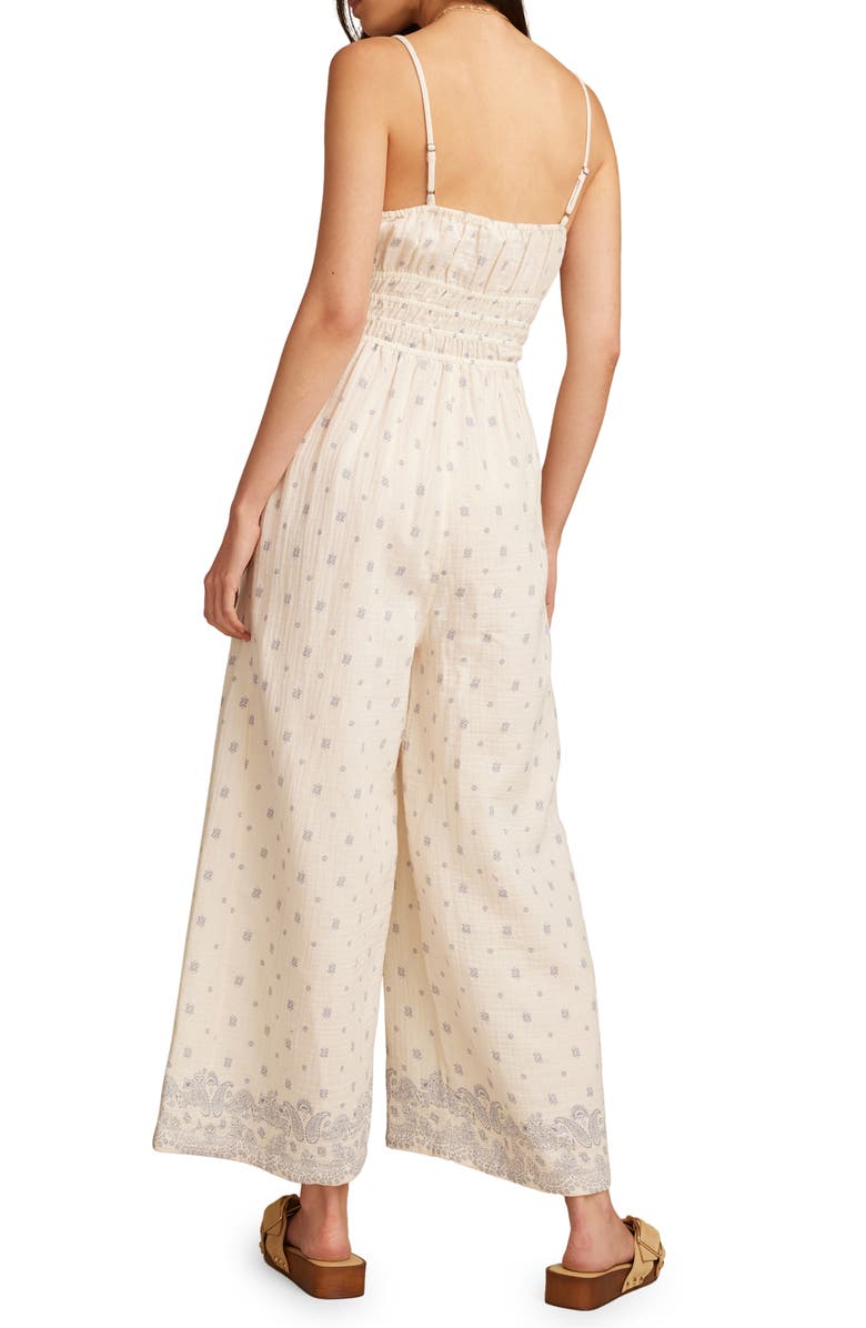 Lucky Brand Bandana Print Gauzy Wide Leg Jumpsuit, Alternate, color, 