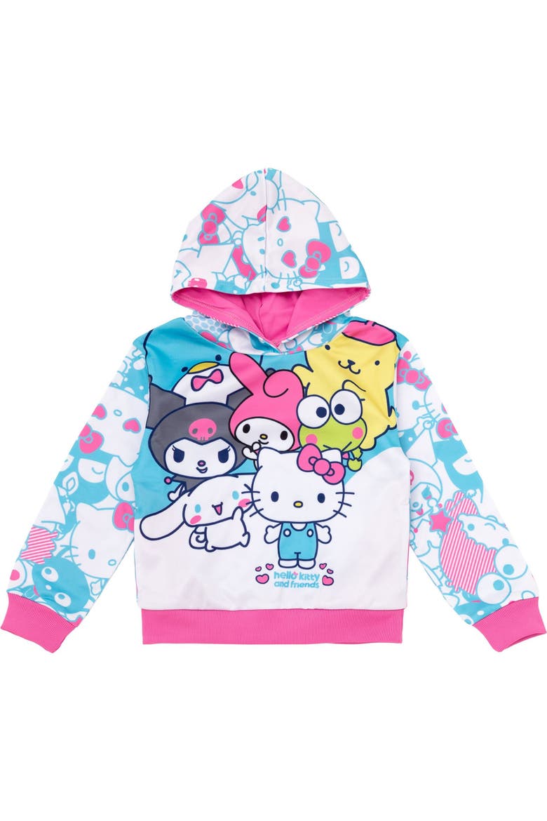 Sublimated Fleece Hoodie, Main, color, Hello Kitty Blue Pink