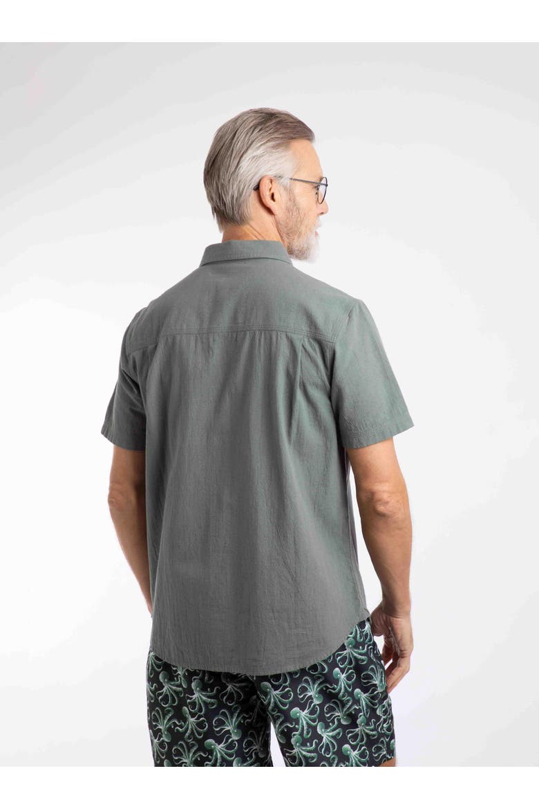 Hinton Textured Crepe Shirt, Alternate, color, Woodland Sage