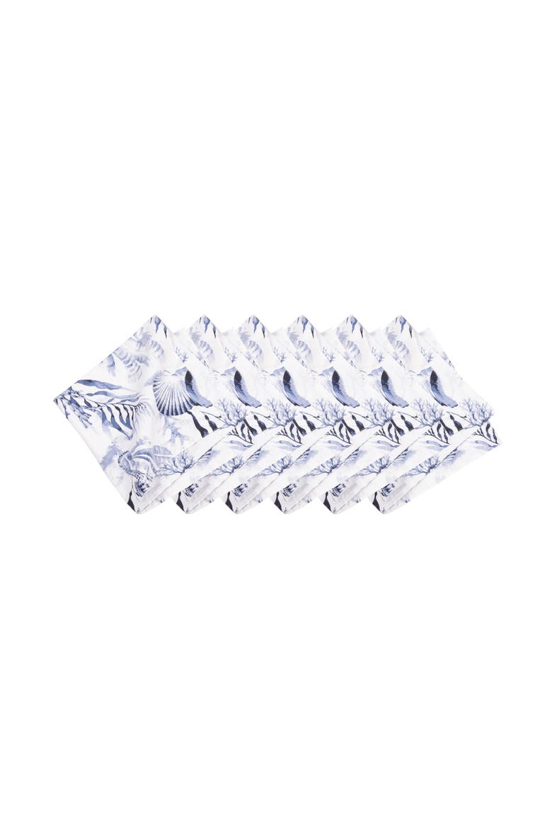 Midnight Lagoon Cloth Napkin Set of 6, Main, color, Blue