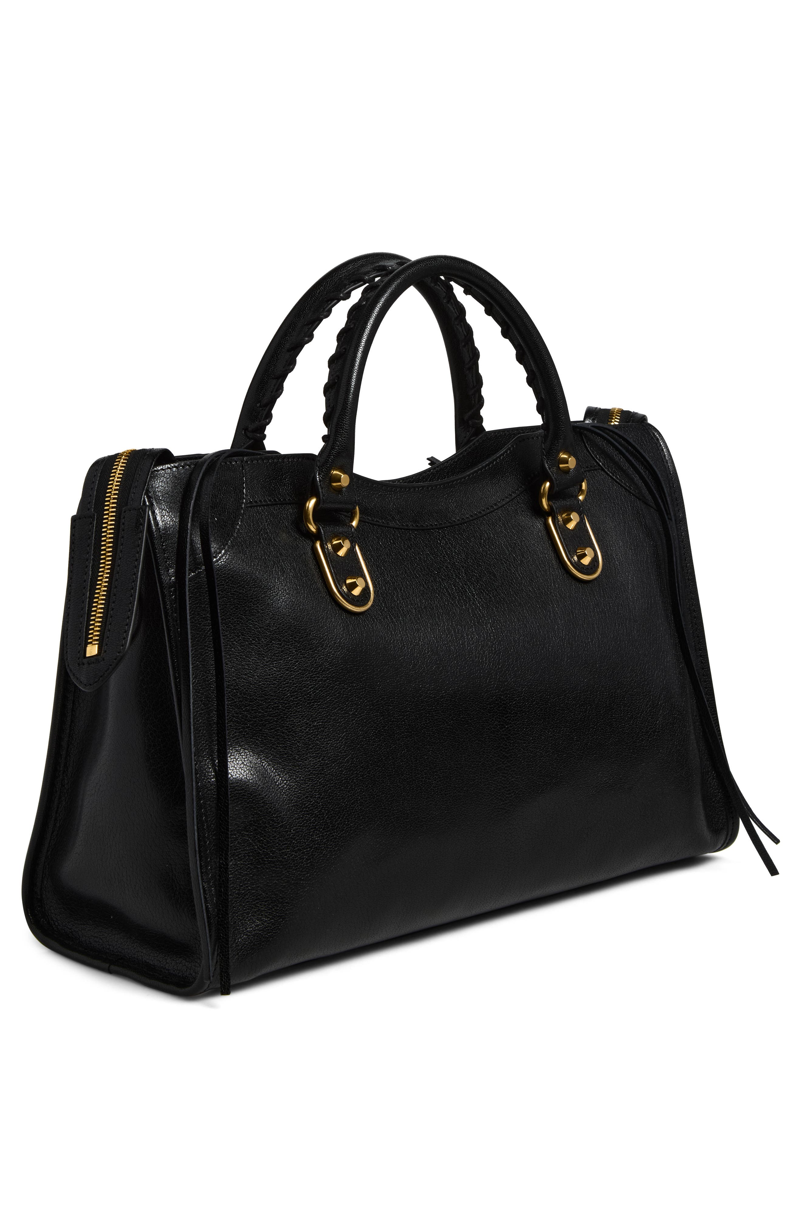Medium Le City Uptown Leather Top Handle Bag, Alternate, color, 1000 BLACK