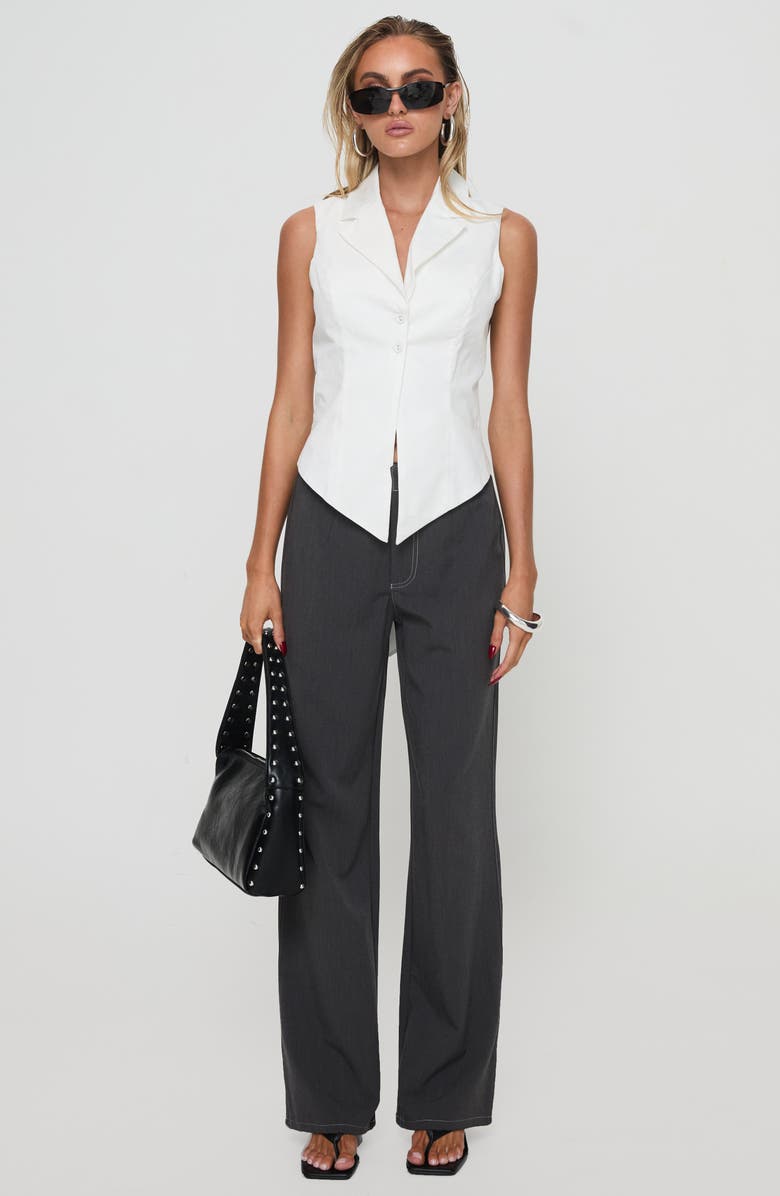 Princess Polly Campus Tie Back Organic Cotton Longline Vest, Alternate, color,