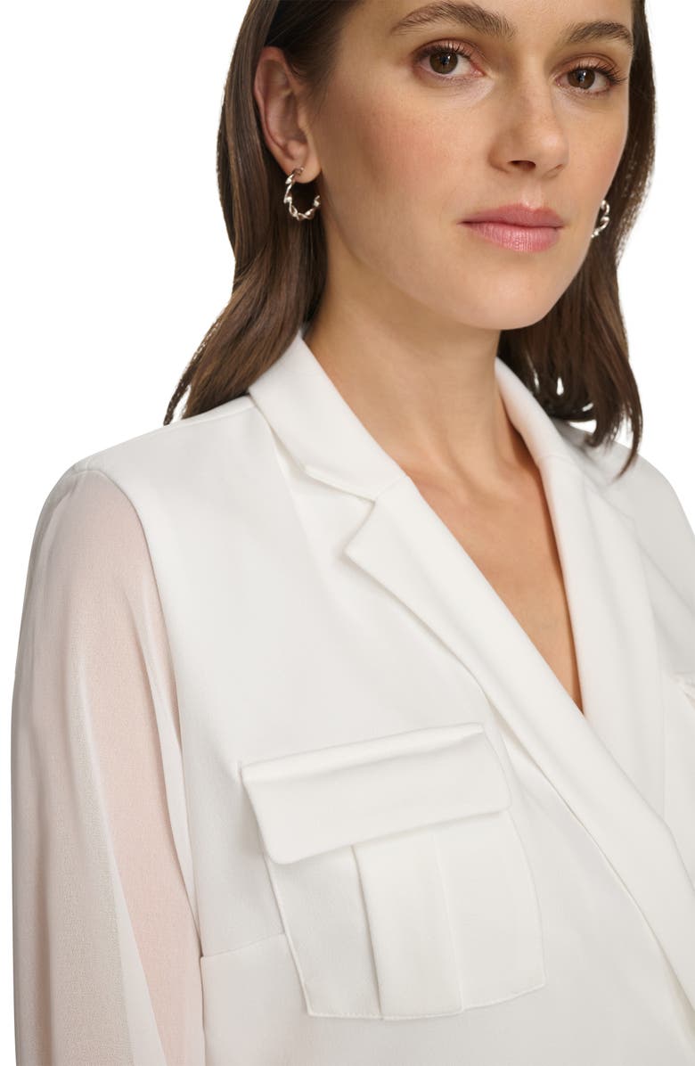 Calvin Klein Surplice Notch Lapel A-Line Dress, Alternate, color,