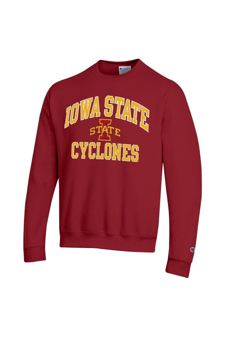 Men's Champion Cardinal Iowa State Cyclones High Motor Pullover Sweatshirt, Alternate, color, Cardinal