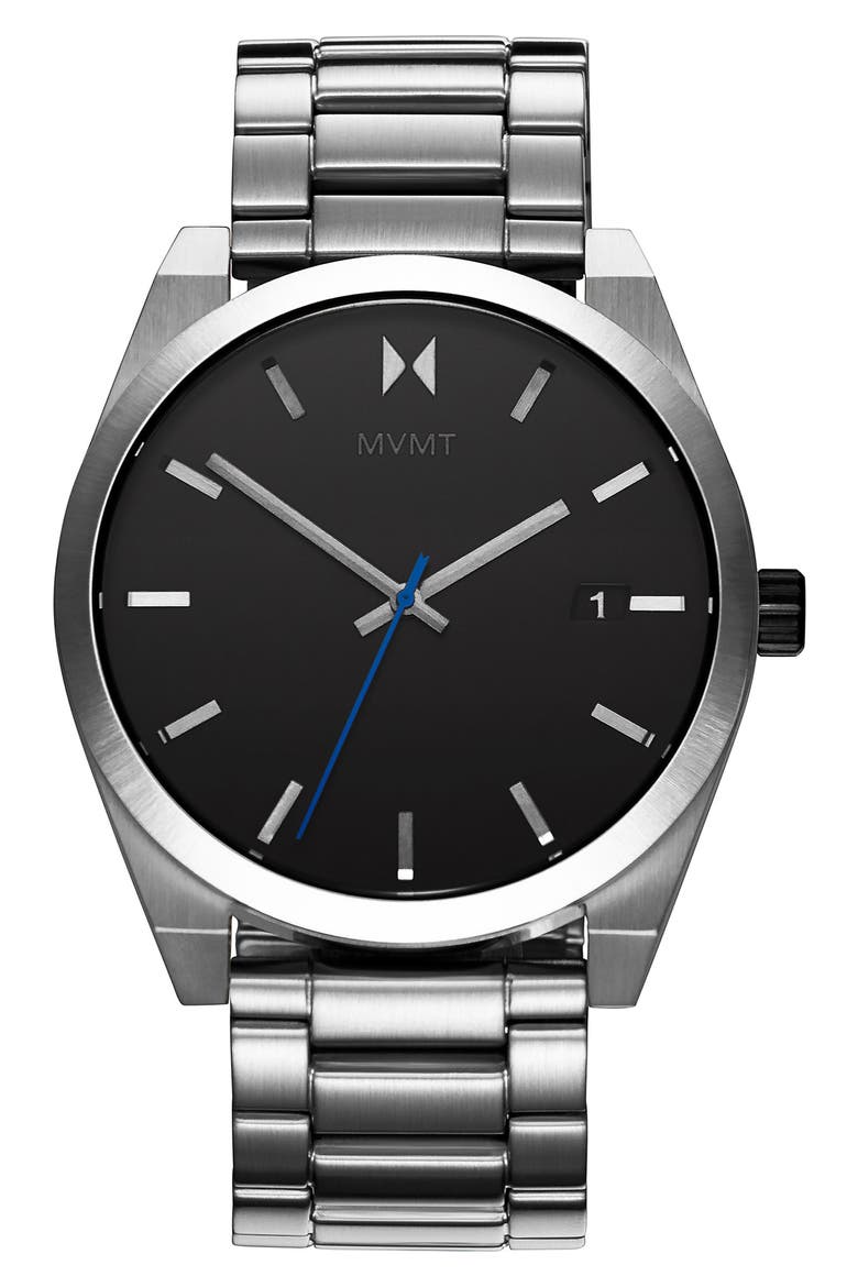 MVMT Element Bracelet Watch, 43mm, Main, color, SILVER/ BLACK/ SILVER