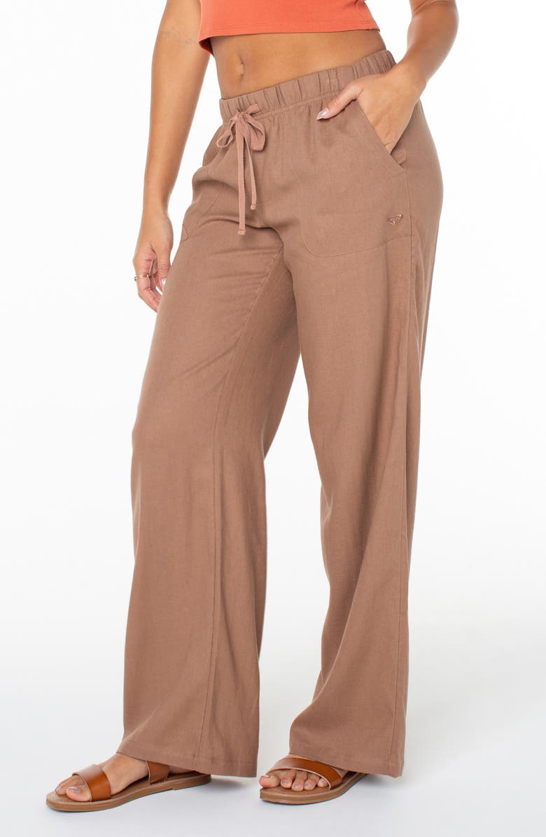 Roxy Lagoon Cover-Up Pants, Main, color, Brownie