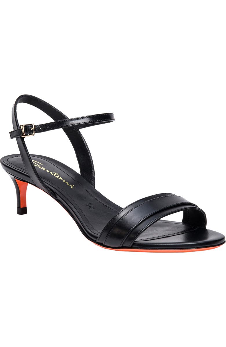 Santoni Women's mid-heel sandal, Alternate, color, Black