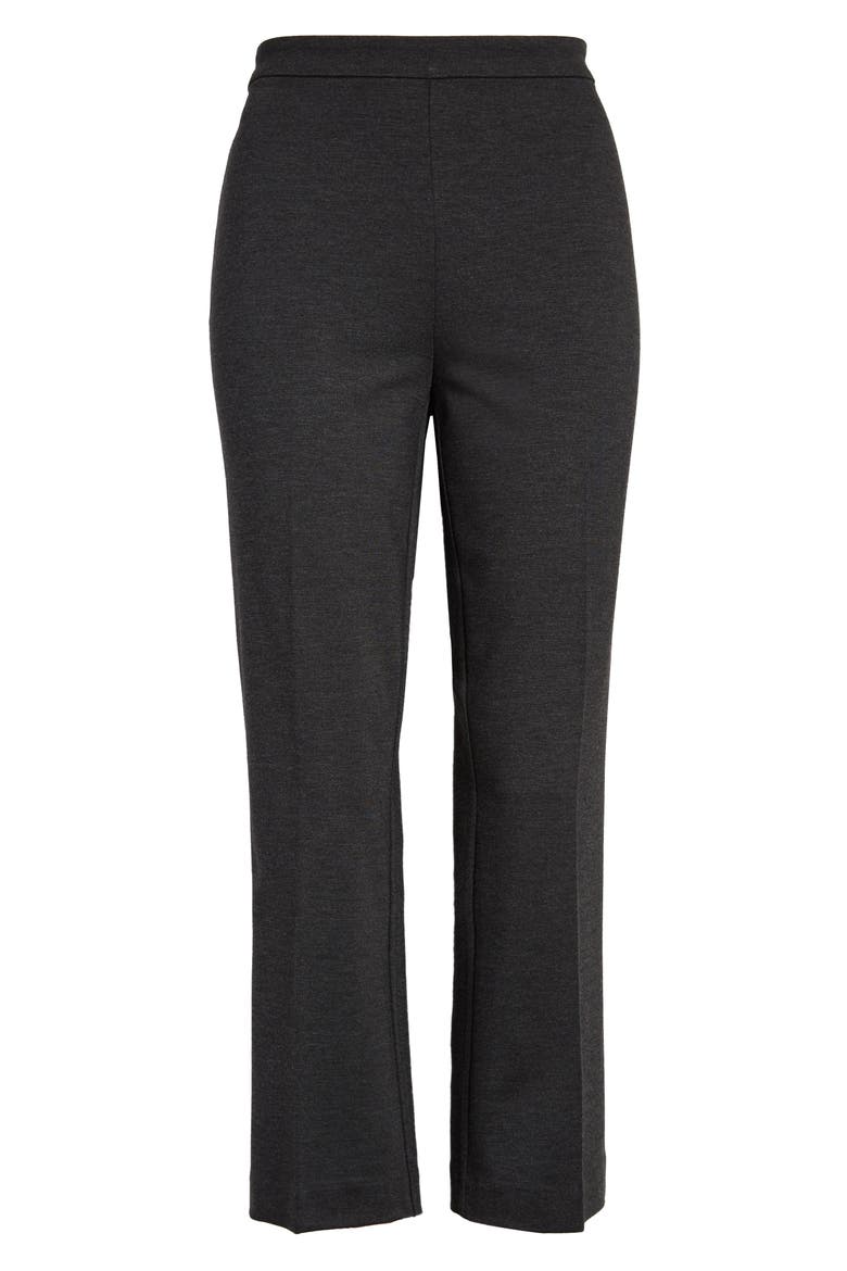 Kick Flare Ponte Knit Crop Pants, Alternate, color, HEATHER CHARCOAL