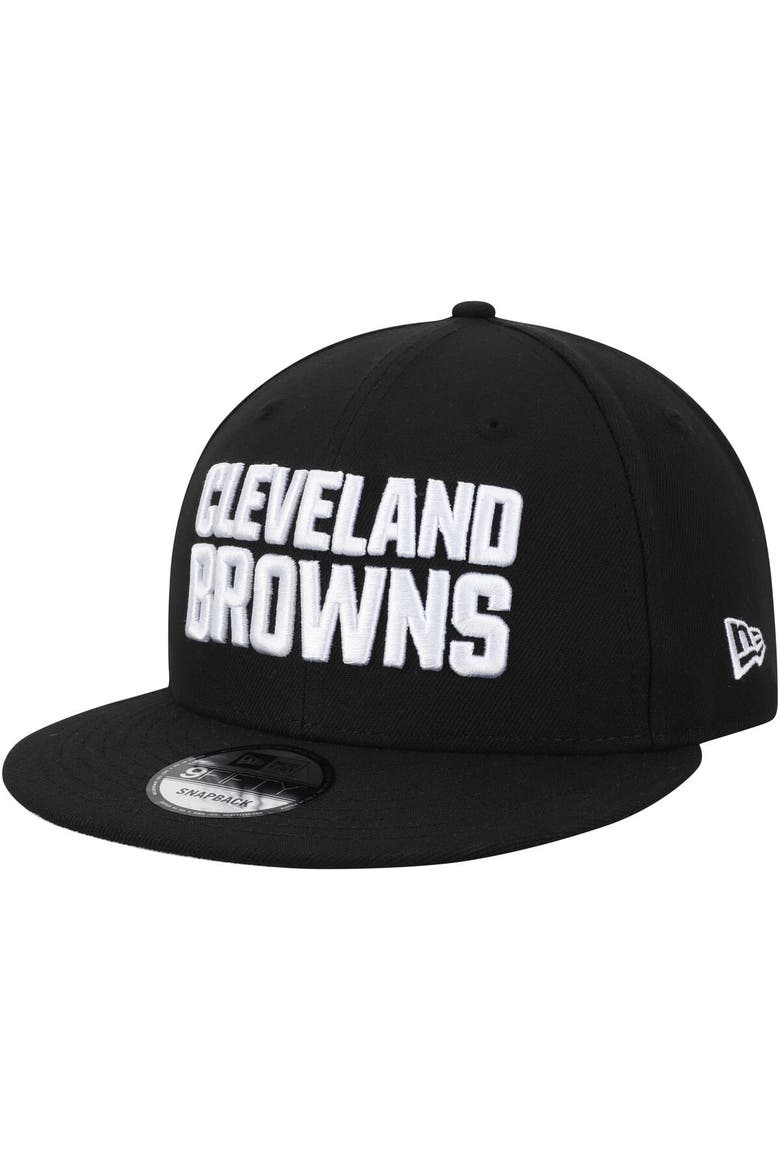 Men's New Era Black Cleveland Browns B-Dub 9FIFTY Adjustable Hat, Main, color, Black
