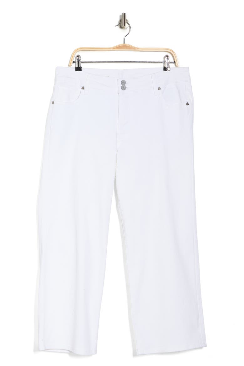 Lucy Double Button High Waist Wide Leg Jeans, Alternate, color, OPTIC WHITE