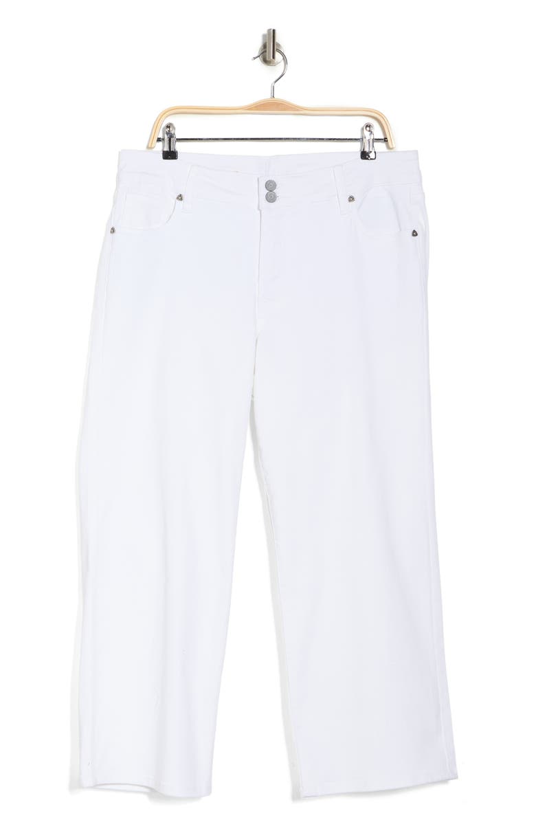 KUT from the Kloth Lucy Double Button High Waist Wide Leg Jeans, Alternate, color, Optic White