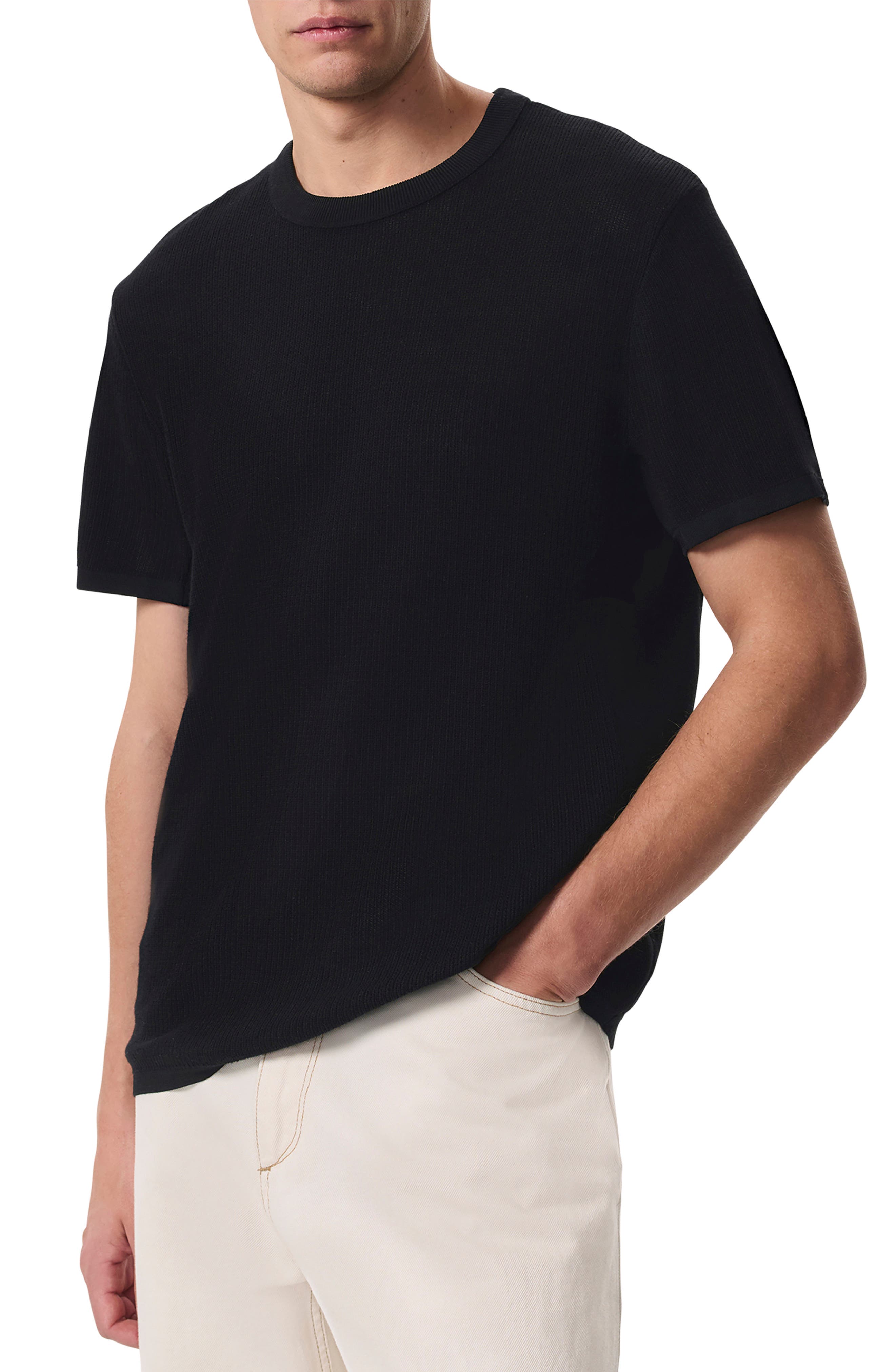 rag & bone Harvey Ringer Cotton Blend Mesh T-Shirt