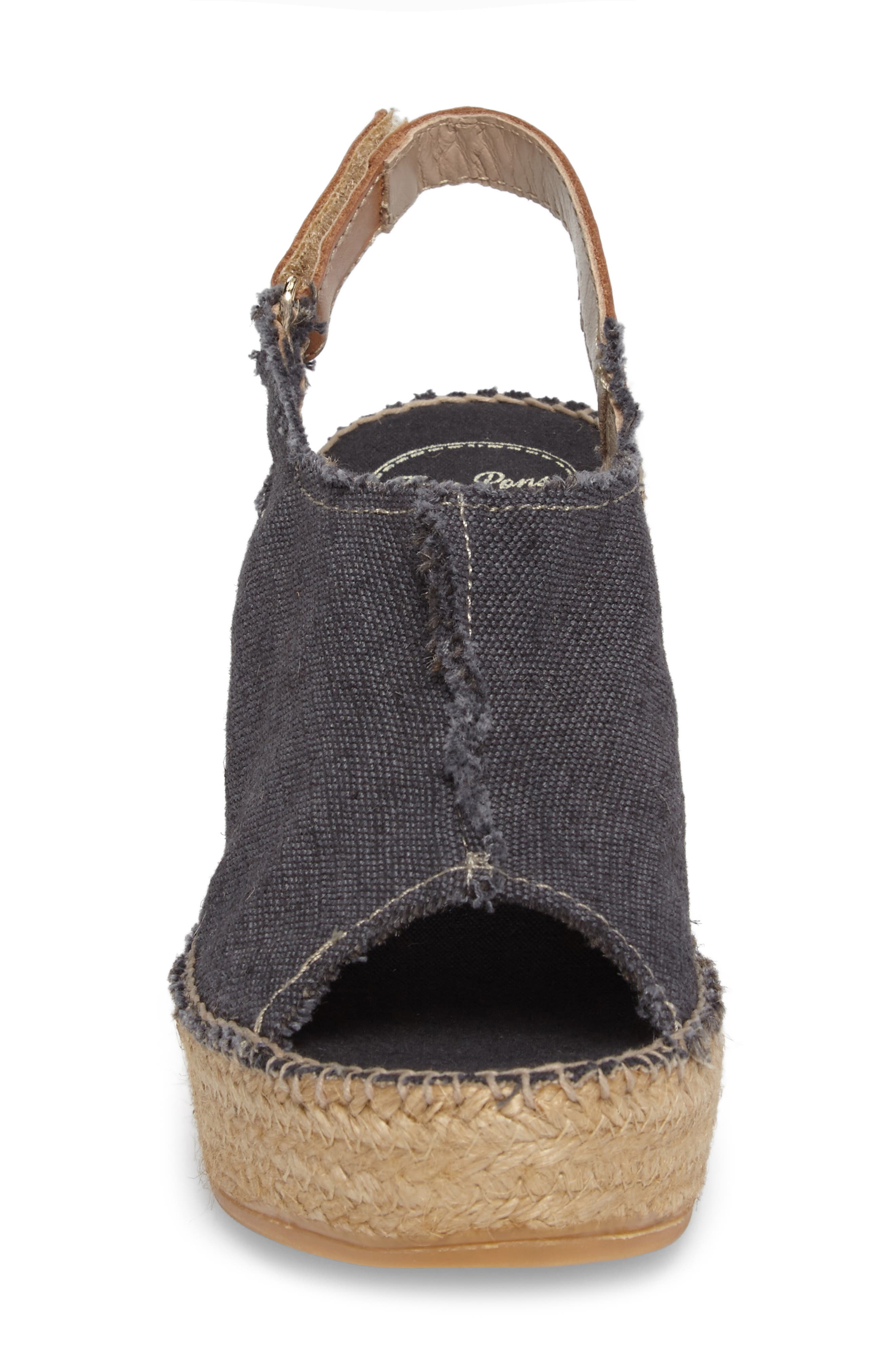 Toni Pons 'Lugano' Espadrille Wedge Sandal, Alternate, color, Black Fabric