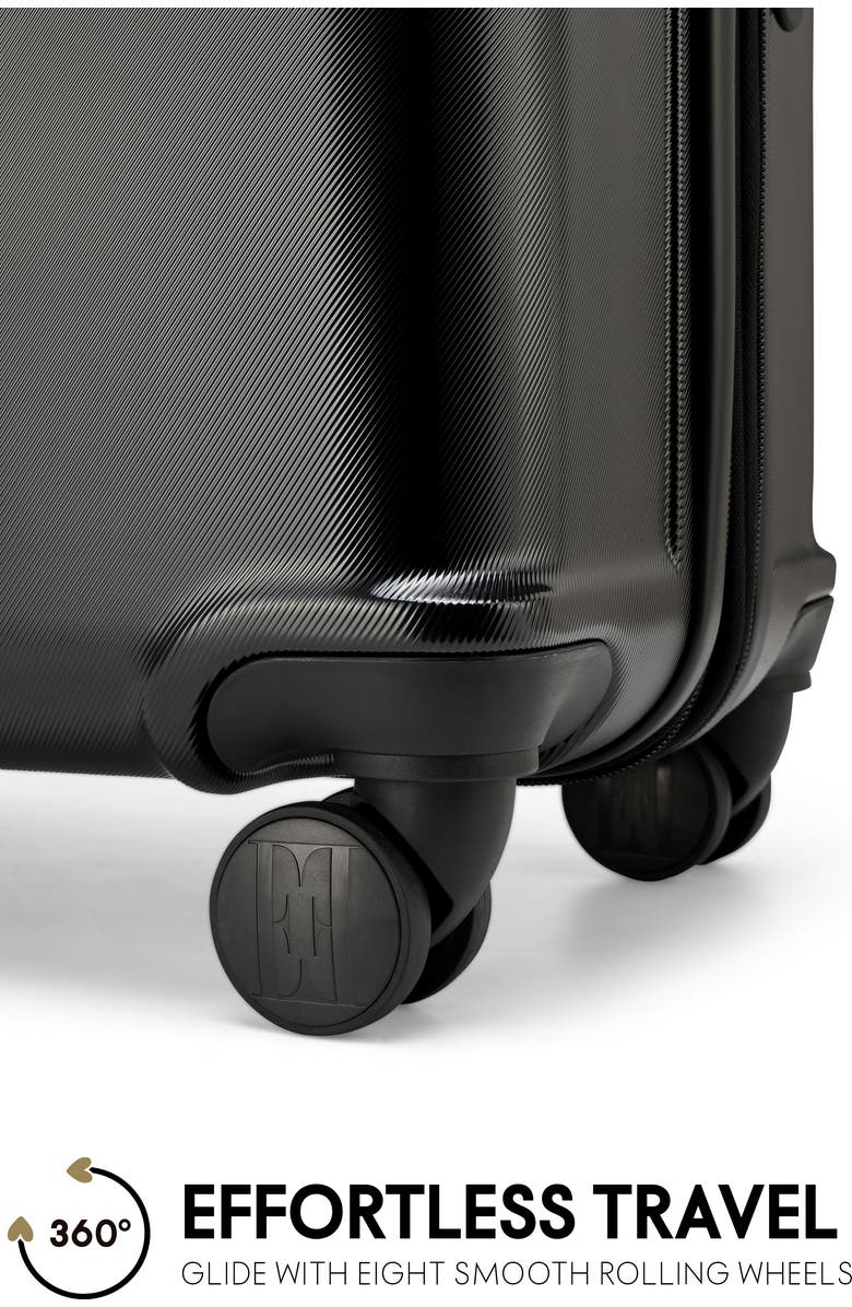 ELLE Expedition 3 Piece Expandable Polycarbonate Spinner Luggage Set, Alternate, color, Black