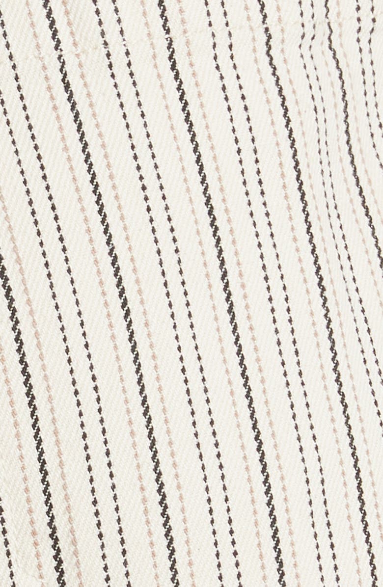 Rebecca Taylor Women's Stripe Stretch Cotton High Waist Shorts, Alternate, color, Yarn Dye Stripe Ivor