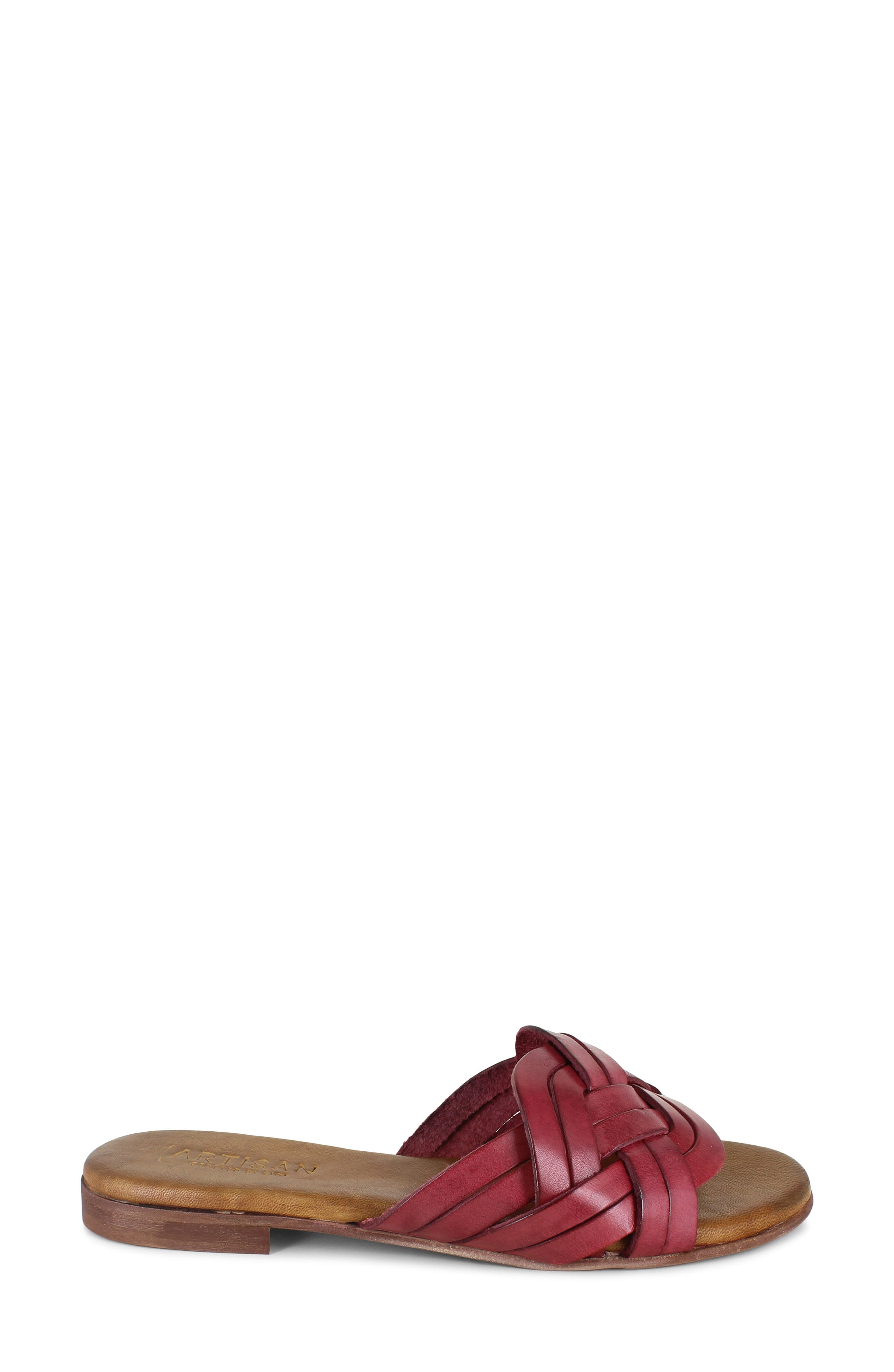 Arutzy Slide Sandal, Alternate, color, WINE LEATHER