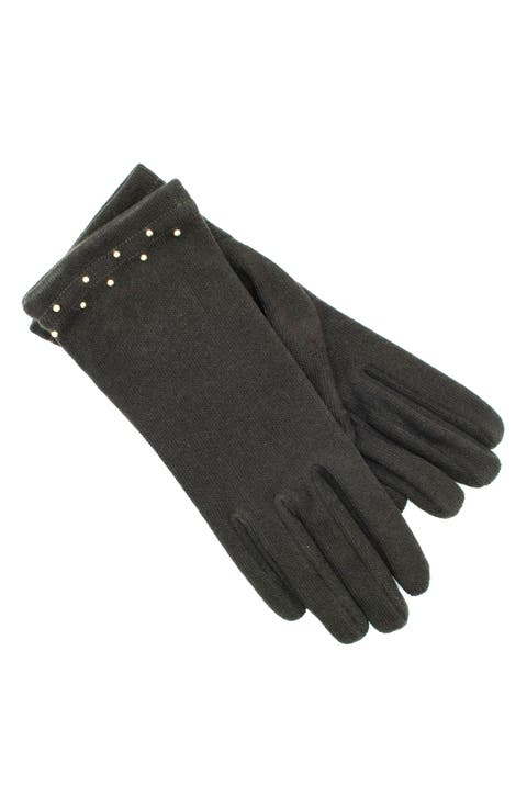 Studded Knit Gloves