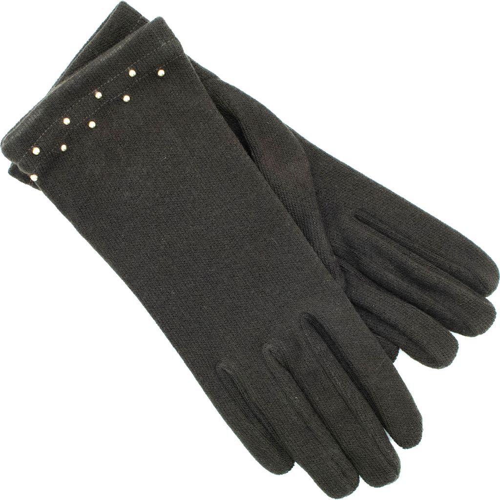Portolano Studded Knit Gloves In Black