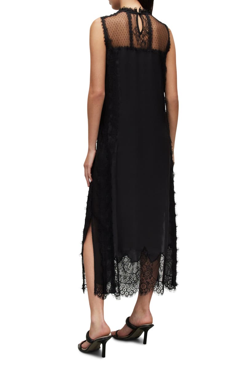 AllSaints Mila Lace & Satin Dress, Alternate, color,
