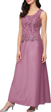 Alex Evenings Embroidered Mock Two-Piece Gown with Jacket