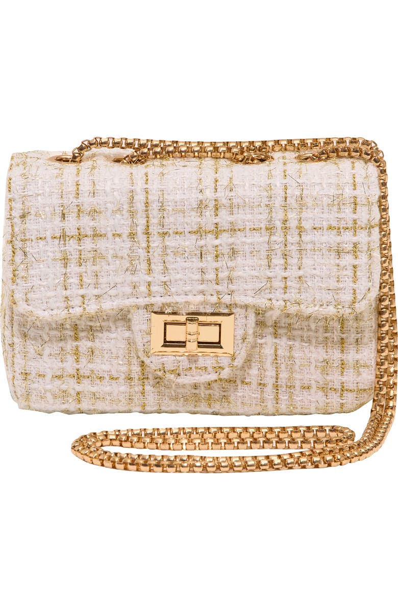 Malibu Sugar Tweed Luxe Mini Purse Collection, Main, color, White-Gold