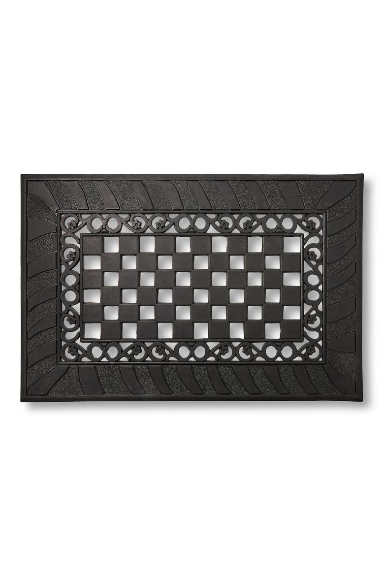 Classic Check Rubber Entrance Mat, Main, color, BLACK