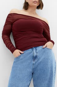 City Chic Anastasia Long Sleeve Mesh Top