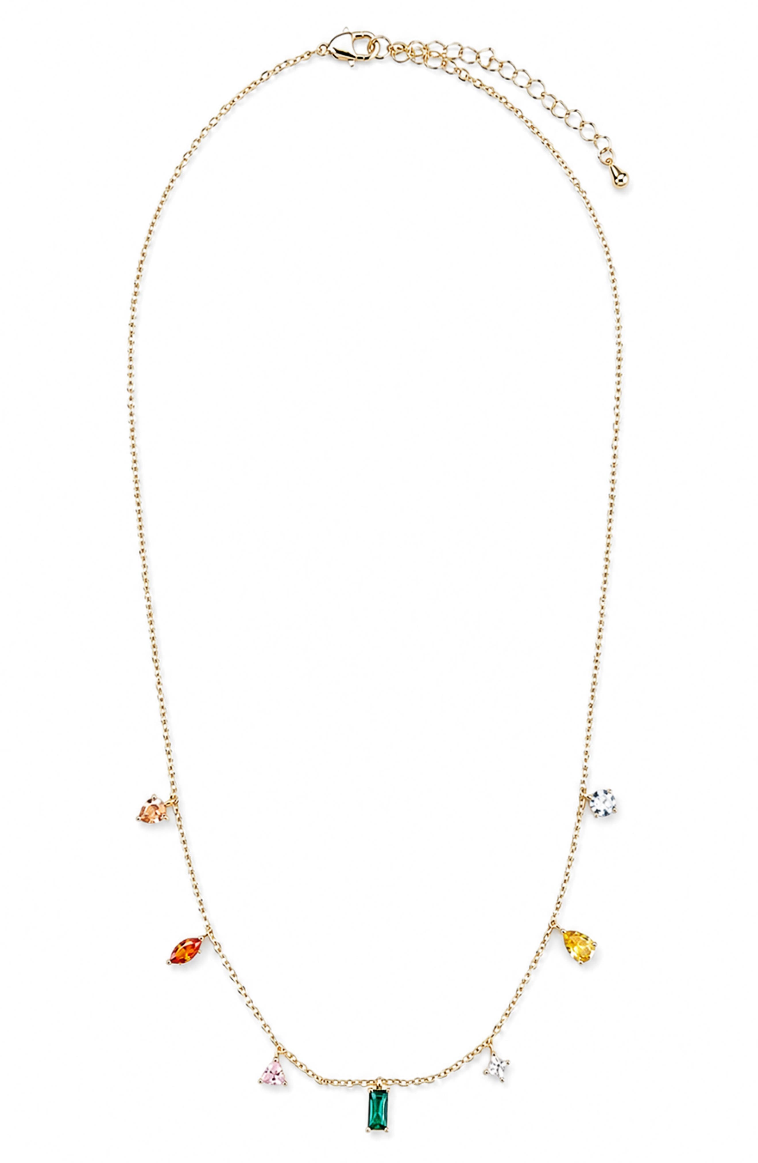 Dainty Crystal Charm Frontal Necklace