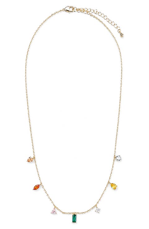 Dainty Crystal Charm Frontal Necklace