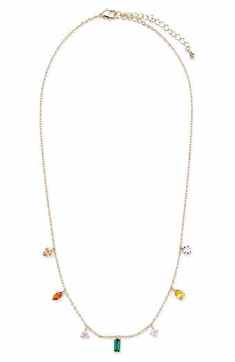 Dainty Crystal Charm Frontal Necklace