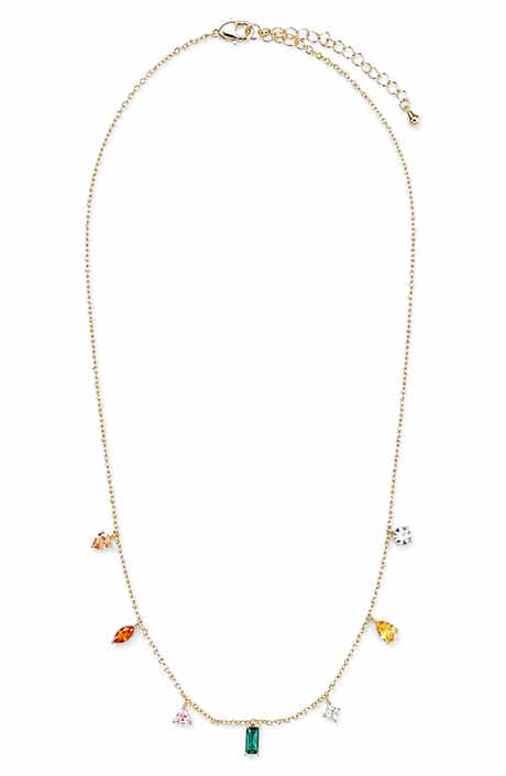 Dainty Crystal Charm Frontal Necklace