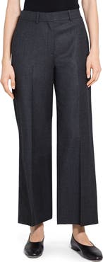 Theory Sleek Flannel Straight Classic Pants