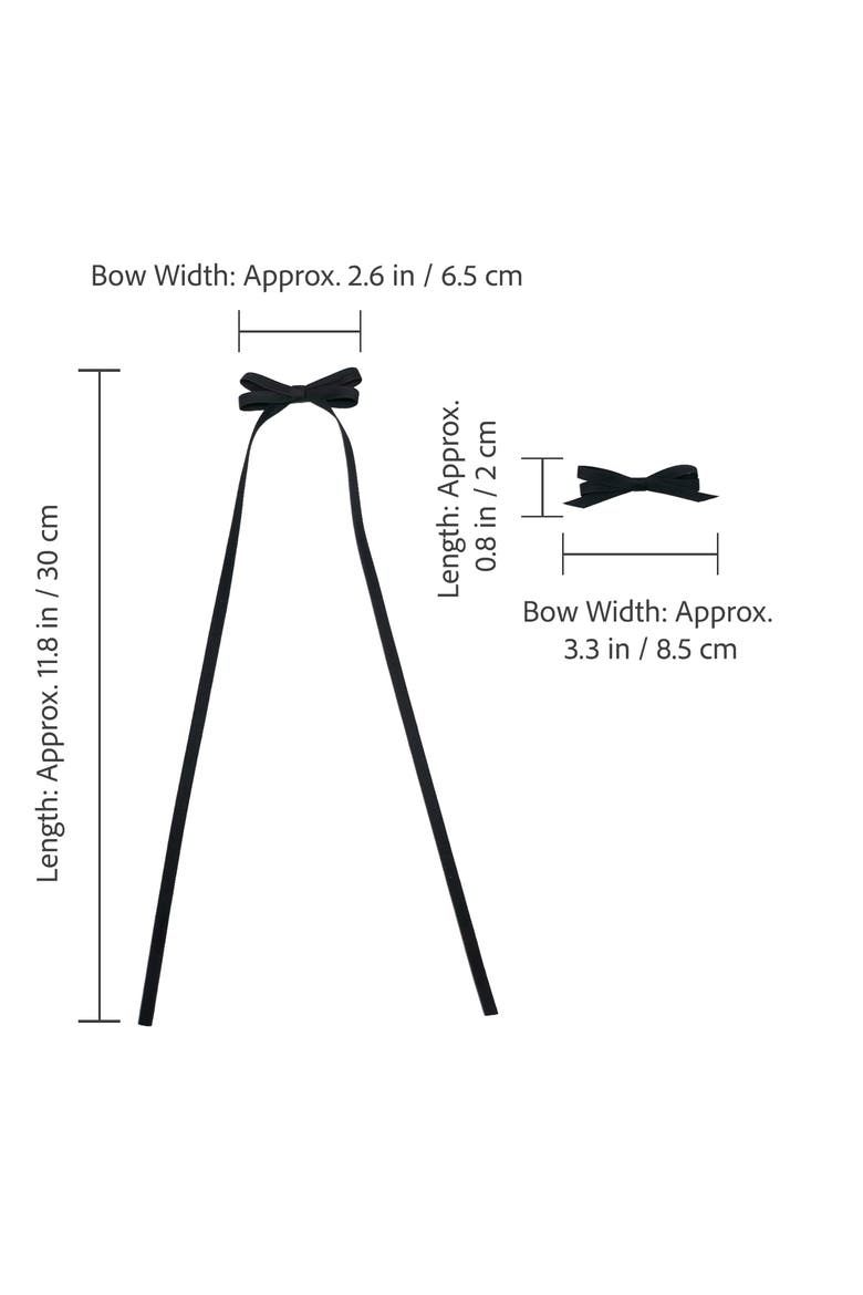 Ribbon Bow Clip Set, Alternate, color, Black